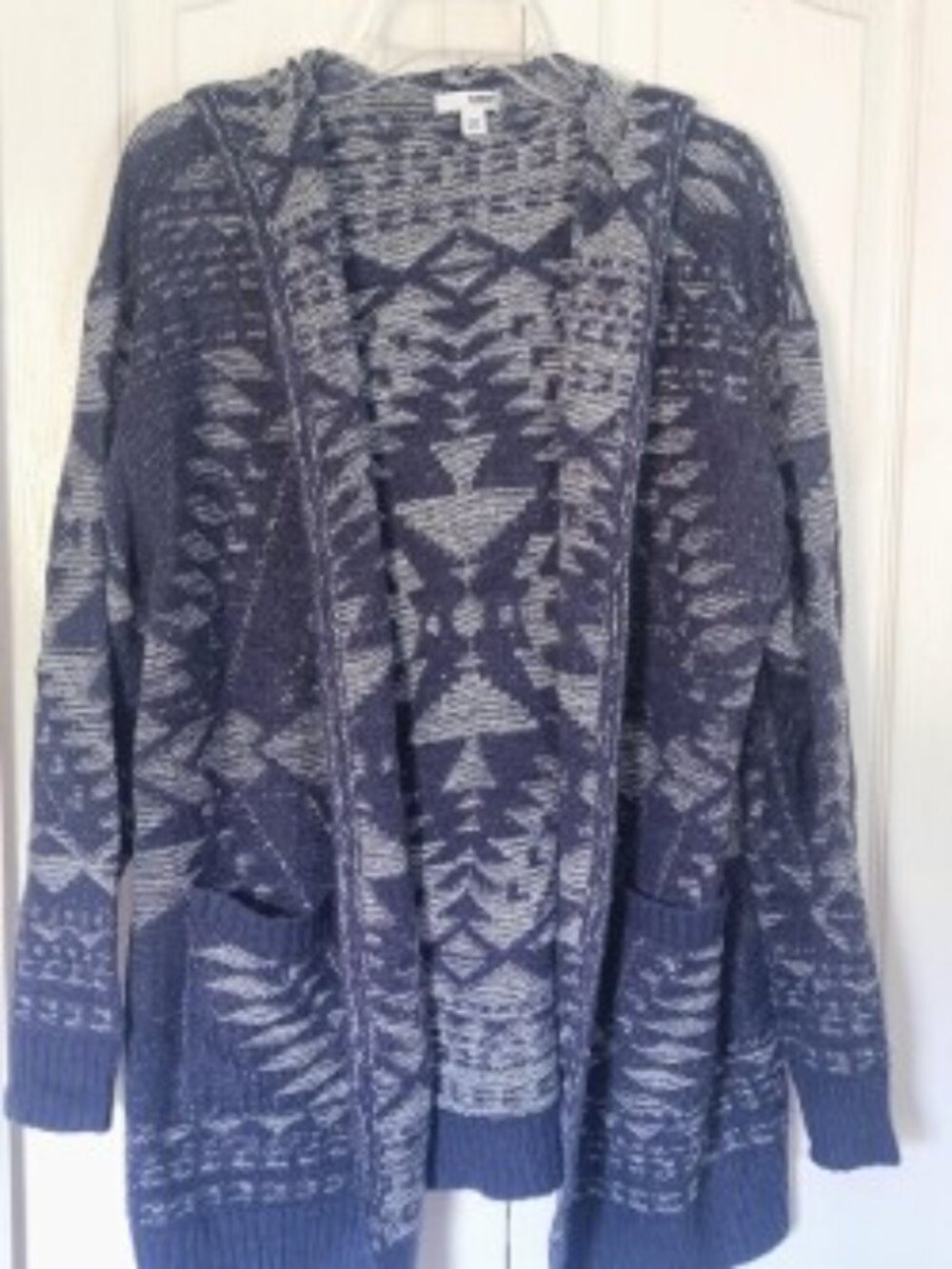 Sonoma Hooded Cardigan Womens XXL Aztec Southwestern Longline Open Front Sweater - Picture 3 of 6